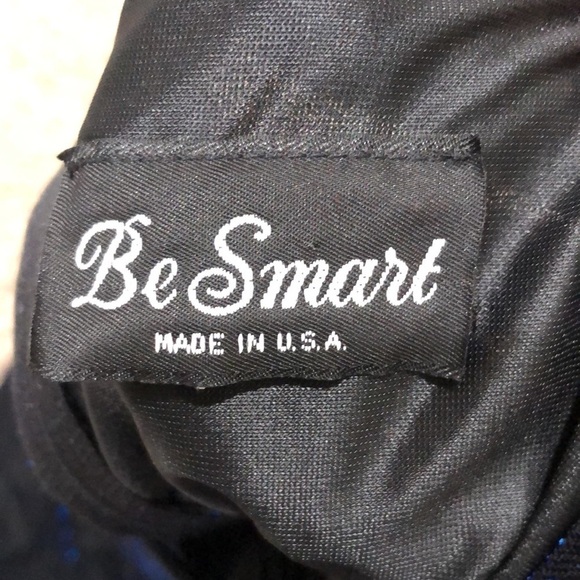 Vintage 90s Metallic Blue Dress Size 8 Corset Lace Up Back - Picture 7 of 10